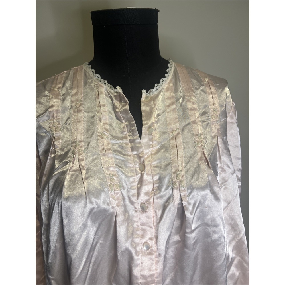 Nicole Mid Calf‎ Nightgown Satin Pink Sweet Vintage Medium